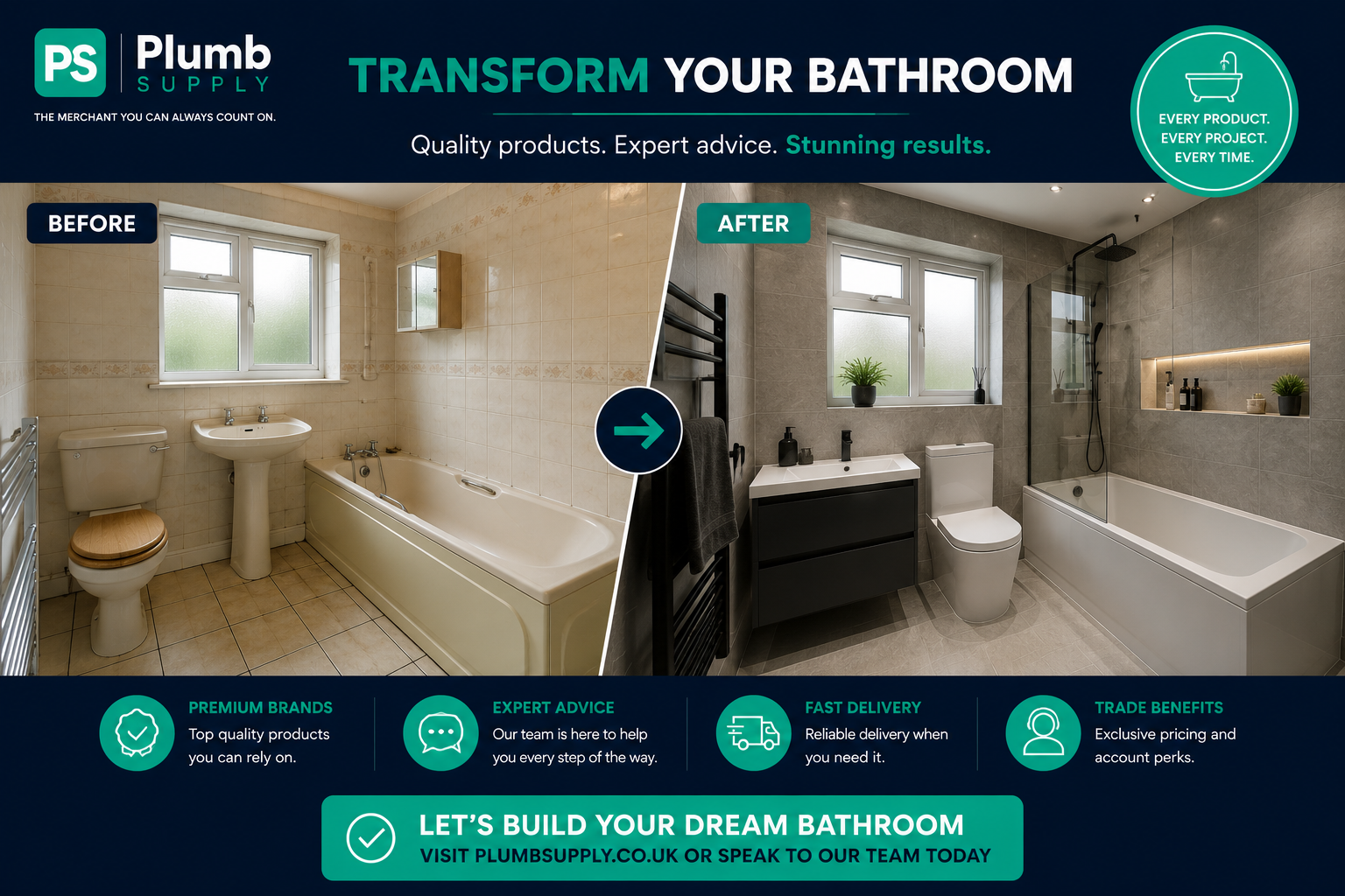 Transform your bathroom with Plumb Supply